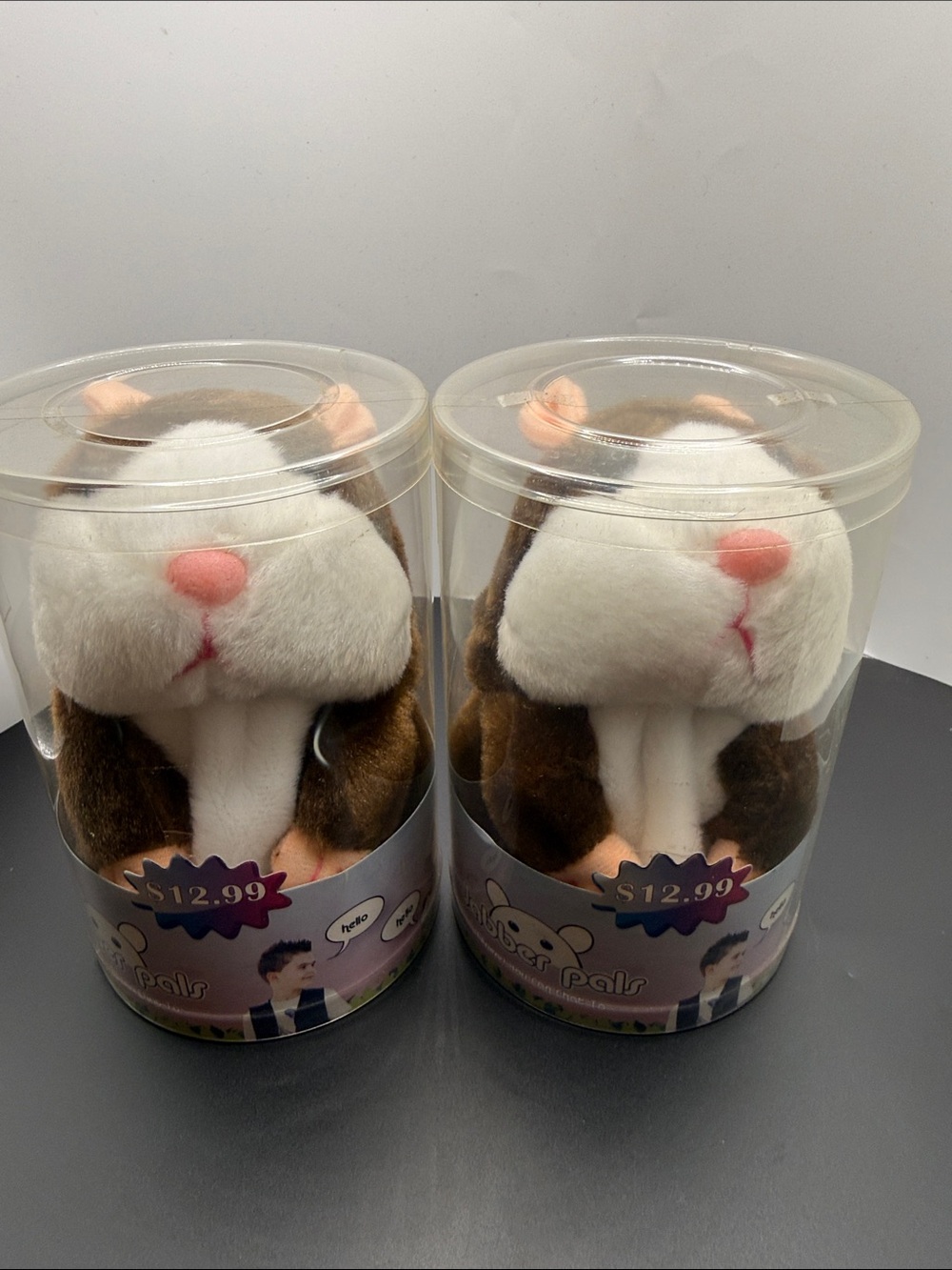 Jabber Pals Vintage Plush Guinea Pig set of 2 - White & Brown NIB